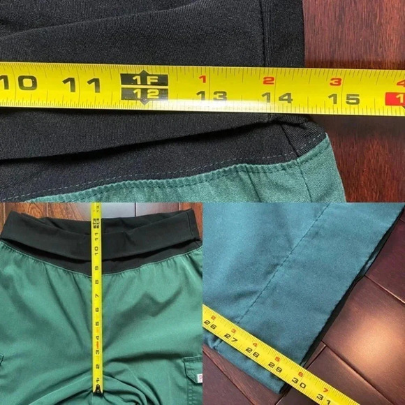 Professional Choice Scrubs Body Flex Top Foldover Pants Green Black Small - Picture 11 of 14